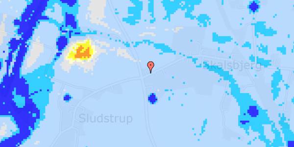 Ekstrem regn på Skalsbjergvej 1