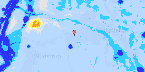 Ekstrem regn på Skalsbjergvej 2