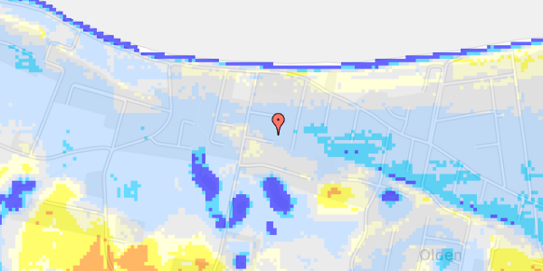 Ekstrem regn på Hybenstien 3