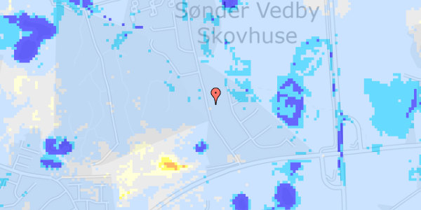 Ekstrem regn på Sdr.Vedby Skovvej 22