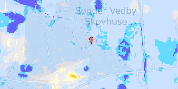 Ekstrem regn på Sdr.Vedby Skovvej 28