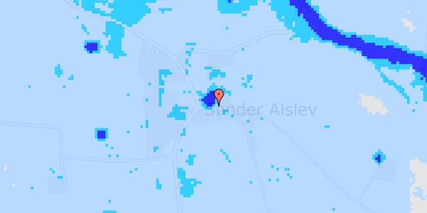 Ekstrem regn på Sdr. Alslev Strandvej 13