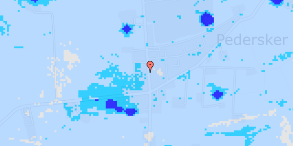 Ekstrem regn på Pedersker Hovedgade 35