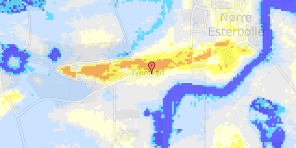 Ekstrem regn på Tyentved 22B