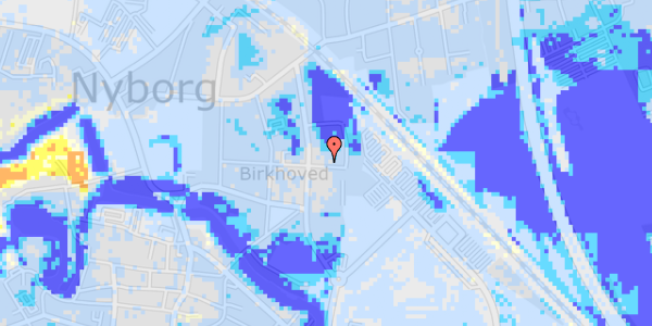 Ekstrem regn på Wørishøffersgade 31, 1. th