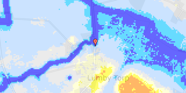 Ekstrem regn på Lumby-Tårup-Vej 79