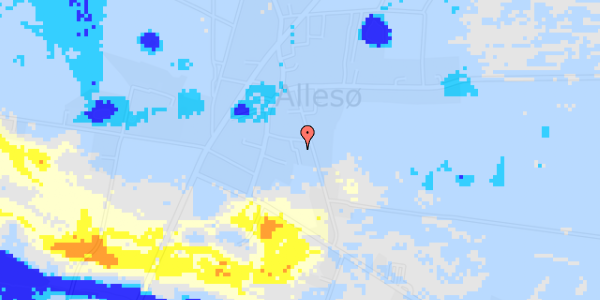 Ekstrem regn på Mellemgyden 13