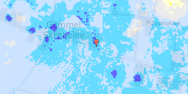 Ekstrem regn på Spodsbjergvej 217