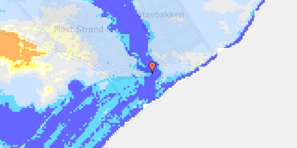 Ekstrem regn på Flovt Strand 82