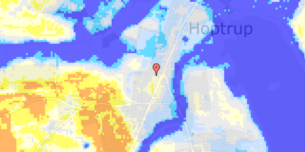 Ekstrem regn på Hoptrup Hovedgade 66, kl. 