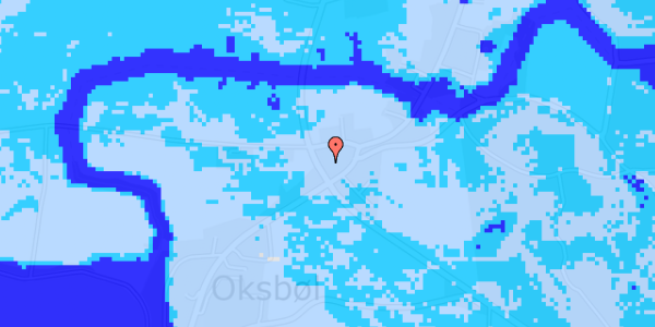 Ekstrem regn på Oksbøl Østergade 1