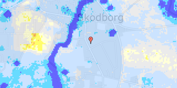 Ekstrem regn på Skodborg Søndergade 9