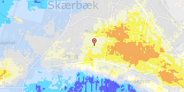 Ekstrem regn på Søndergade 16