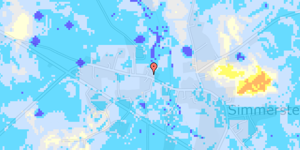 Ekstrem regn på Simmersted Byvej 16