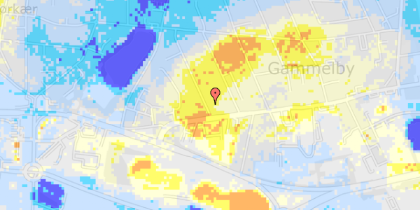 Ekstrem regn på Lenders Alle 1B