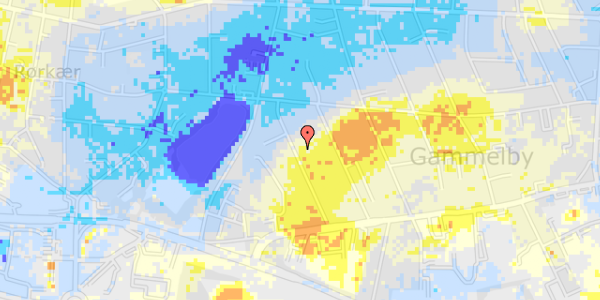 Ekstrem regn på Lenders Alle 23