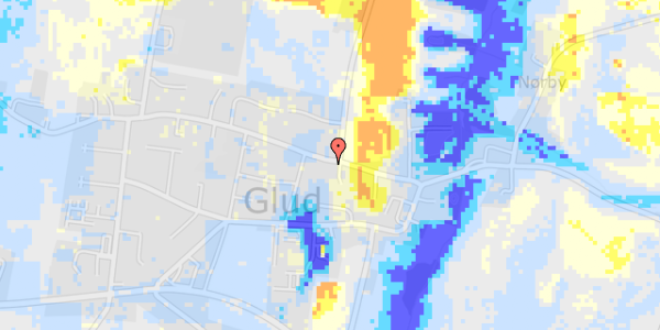 Ekstrem regn på Glud Kirkevej 1