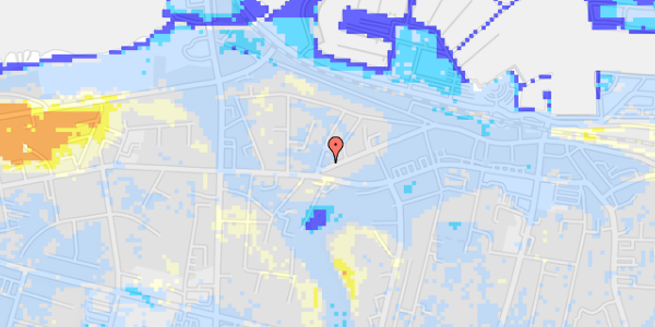 Ekstrem regn på Vestergade 30, 1. th