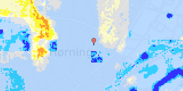 Ekstrem regn på Nørre Alle 7, kl. 