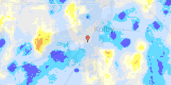 Ekstrem regn på Kolby Hovedgade 50