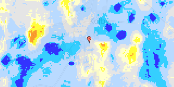 Ekstrem regn på Kolby Hovedgade 53