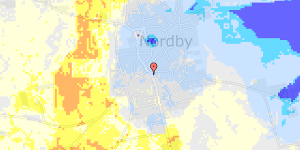 Ekstrem regn på Nordby Hovedgade 9