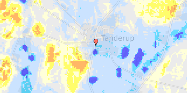 Ekstrem regn på Tanderup Hovedgade 15