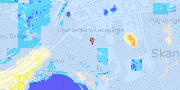 Ekstrem regn på Fredensborgvej 13