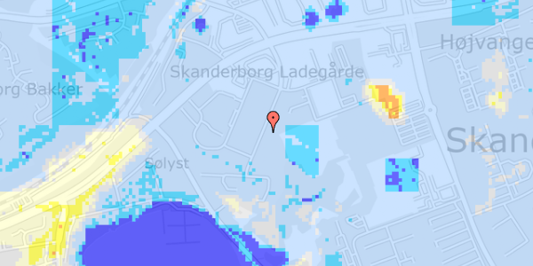 Ekstrem regn på Fredensborgvej 14