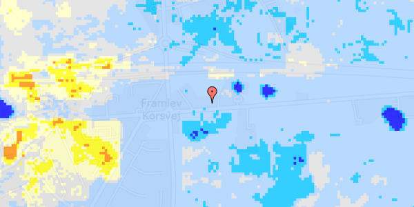 Ekstrem regn på Framlev Korsvej 23