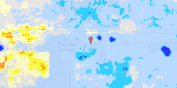 Ekstrem regn på Framlev Korsvej 25