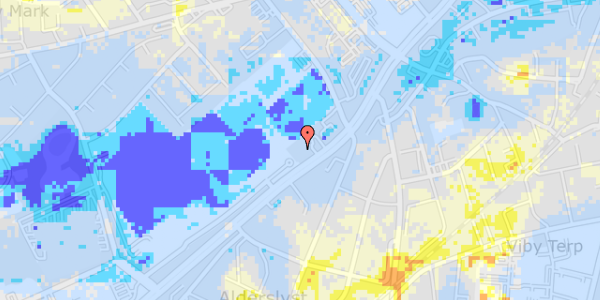 Ekstrem regn på Skanderborgvej 218, 1. tv