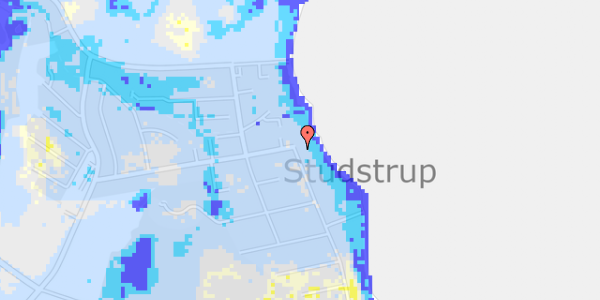 Ekstrem regn på Studstrup Strandvej 1