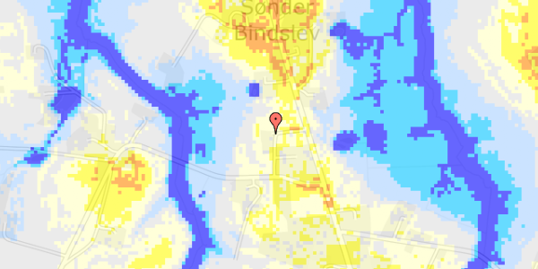 Ekstrem regn på Sdr Bindslevvej 16