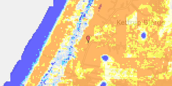 Ekstrem regn på Kettrup Bjerge Vej 90