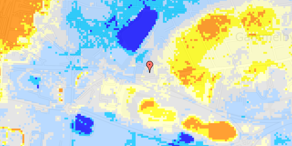 Ekstrem regn på Grundtvigs Alle 3, 1. 1