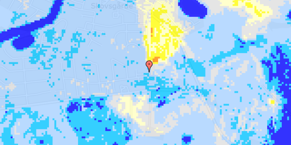 Ekstrem regn på Østergårds Alle 100