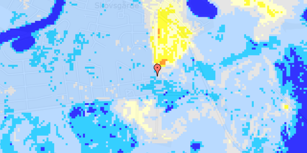 Ekstrem regn på Østergårds Alle 98