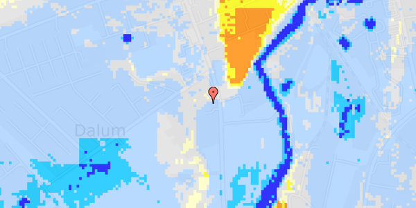 Ekstrem regn på Dalumvej 105K