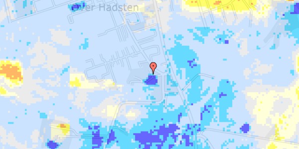 Ekstrem regn på Over Hadstenvej 94