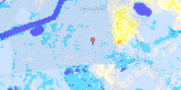 Ekstrem regn på Østergårds Alle 126