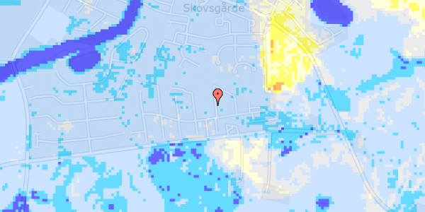 Ekstrem regn på Østergårds Alle 130