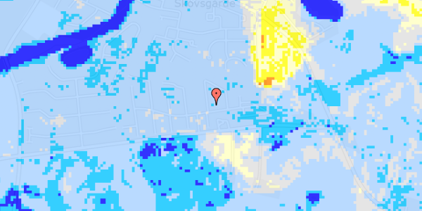 Ekstrem regn på Østergårds Alle 134