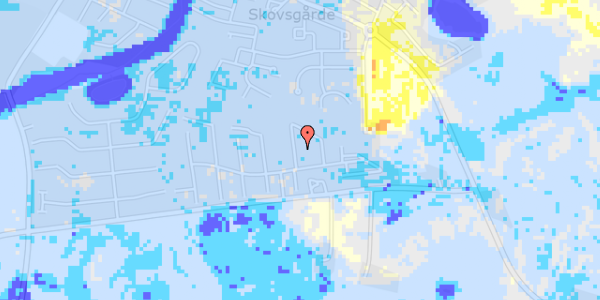 Ekstrem regn på Østergårds Alle 136