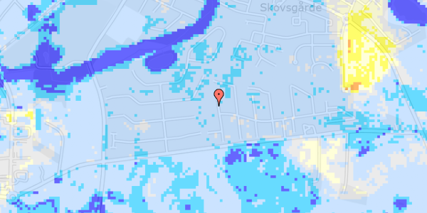 Ekstrem regn på Østergårds Alle 137