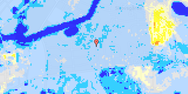 Ekstrem regn på Østergårds Alle 149