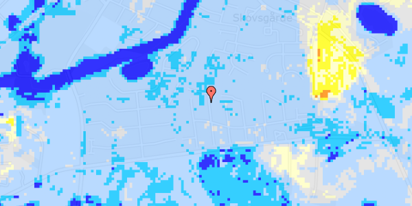 Ekstrem regn på Østergårds Alle 189