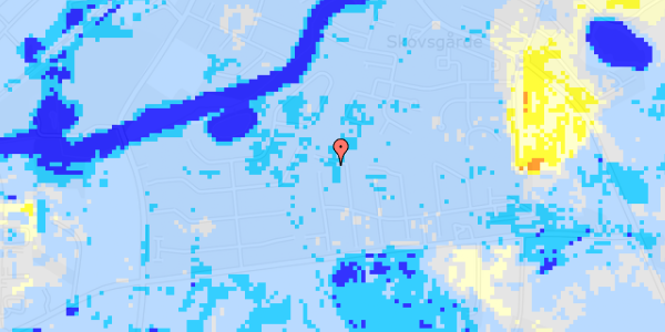 Ekstrem regn på Østergårds Alle 199