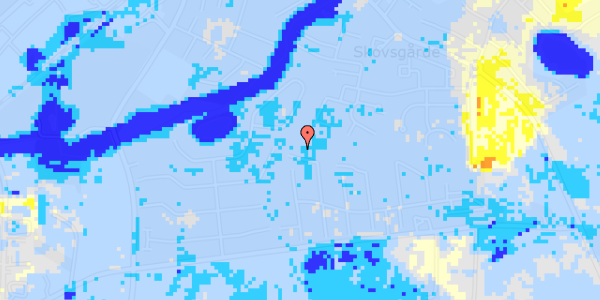 Ekstrem regn på Østergårds Alle 217