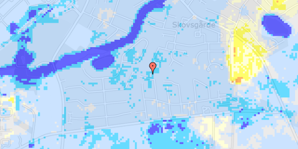 Ekstrem regn på Østergårds Alle 221